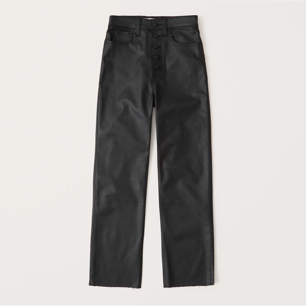 Abercrombie and Fitch Ultra High Rise Ankle Jeans in “Coated Black”